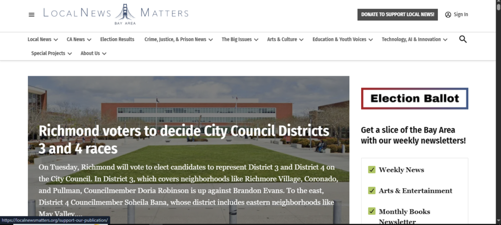 Local News Matters news website developed using WordPress CMS by Amaar Ahmed