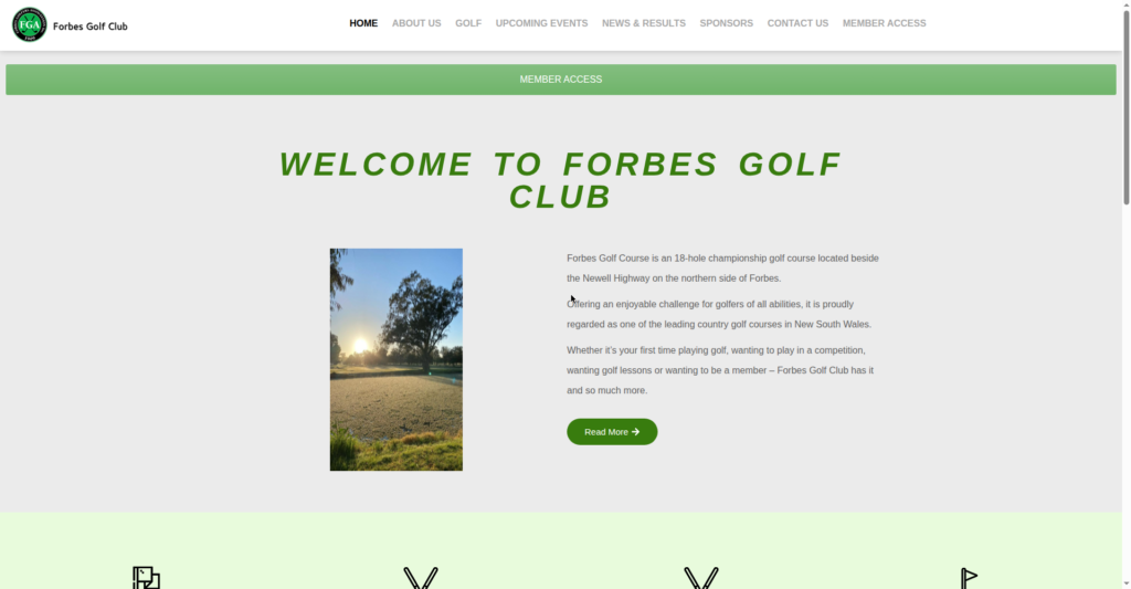 Forbes Golf Club website by Amaar Ahmed