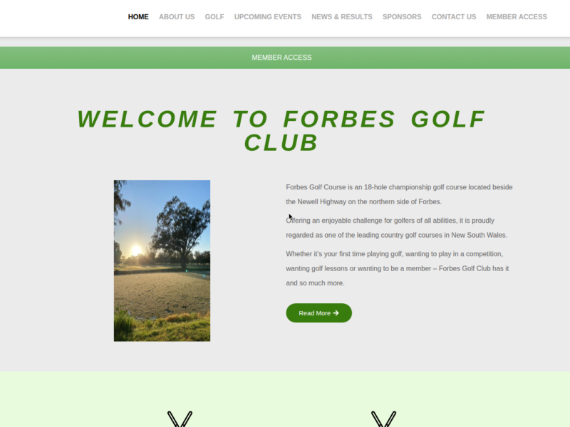 Forbes Golf Club website by Amaar Ahmed