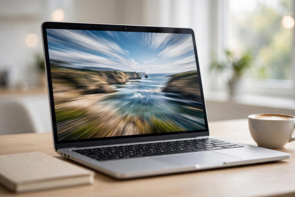 Improving LCP in WordPress — laptop displaying website speed optimization