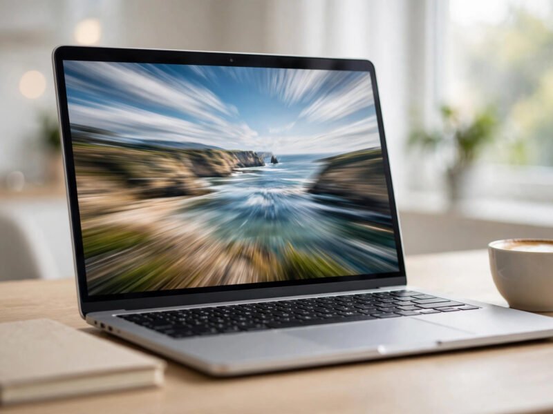 Improving LCP in WordPress — laptop displaying website speed optimization